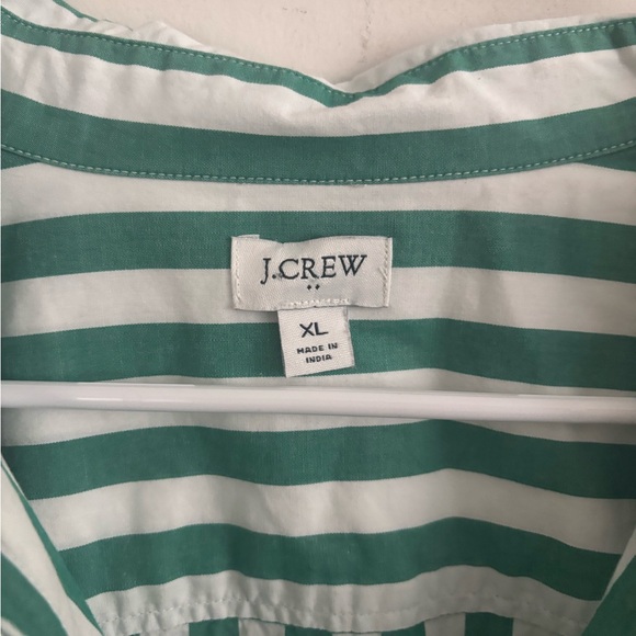 J.crew Lightweight shirt signature fit green White XL minimalist preppy office - Picture 5 of 6